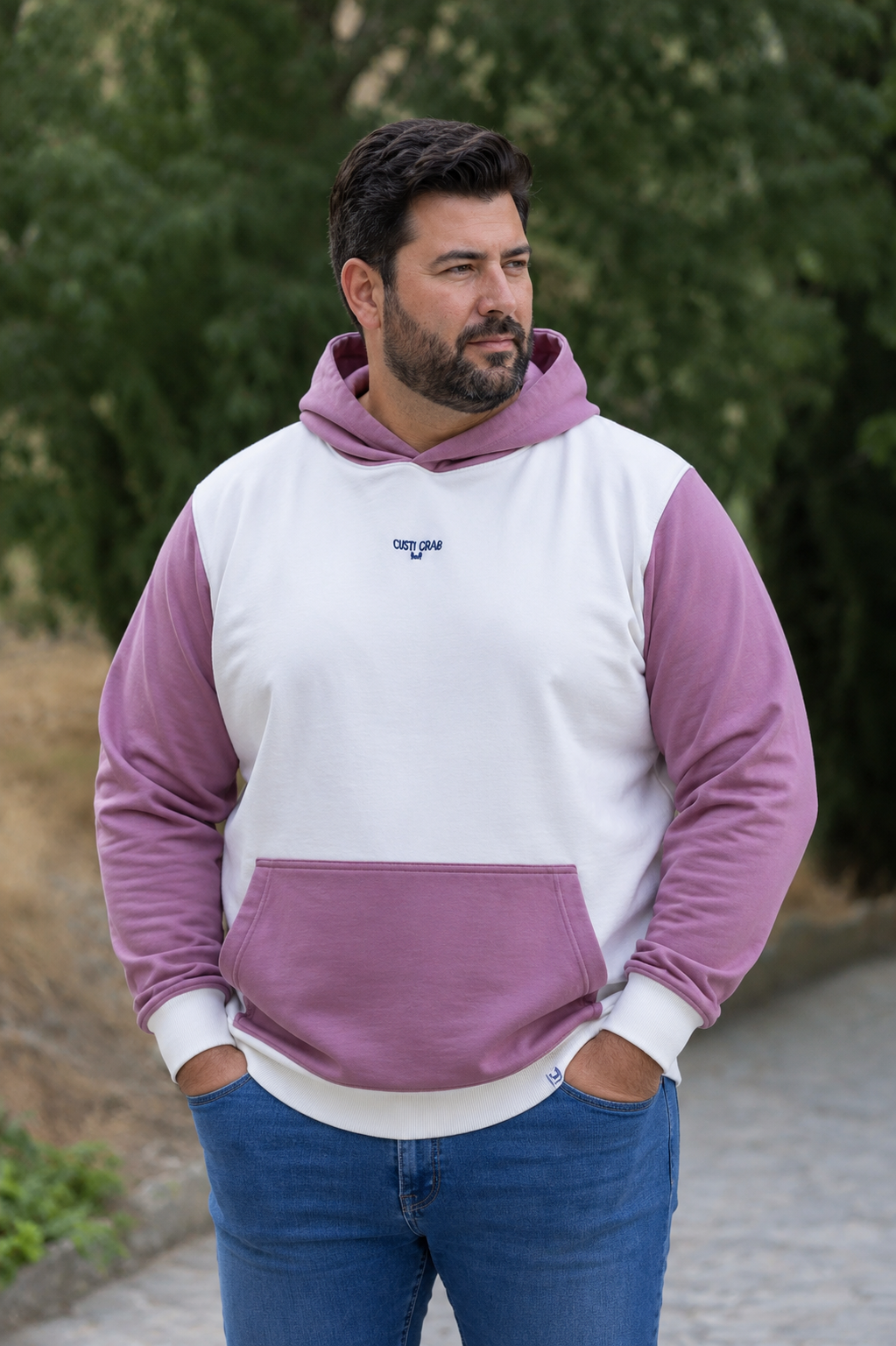 Sudadera Capucha Beige Rosa | Bali
