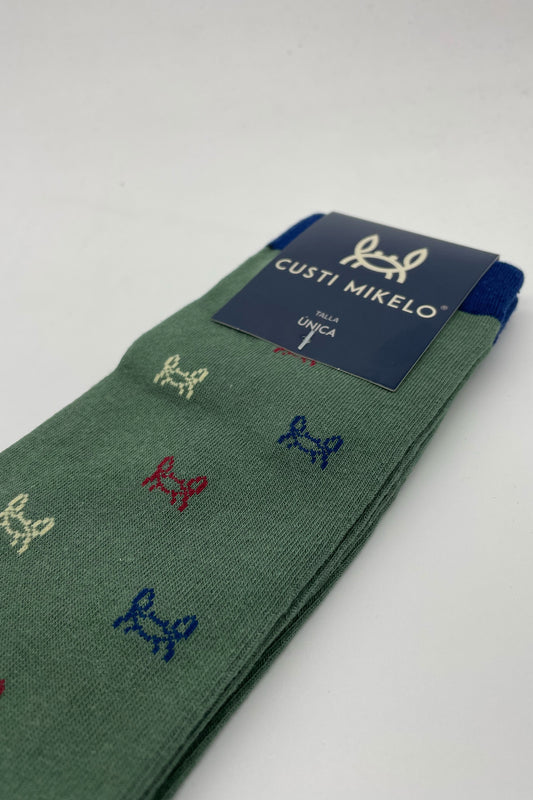 Calcetín Cangrejito Multicolor Verde Kaki