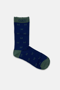 Calcetín Azul Cangrejito Verde Kaki