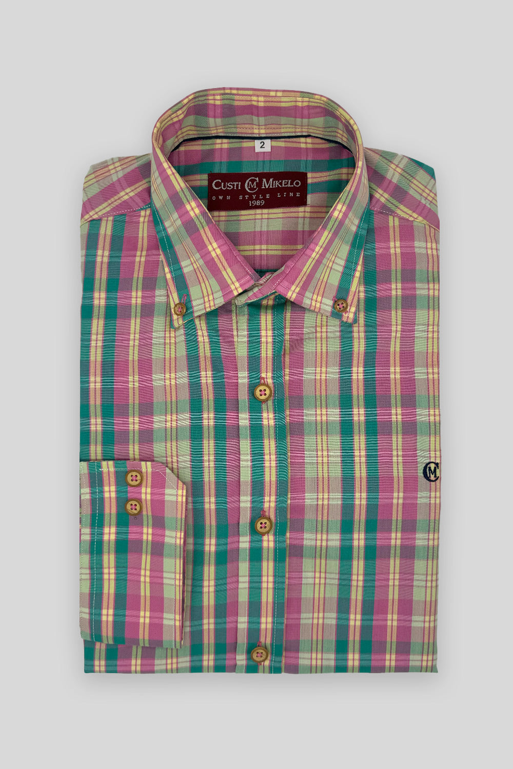 Camisa Cuadros Rosa Verde