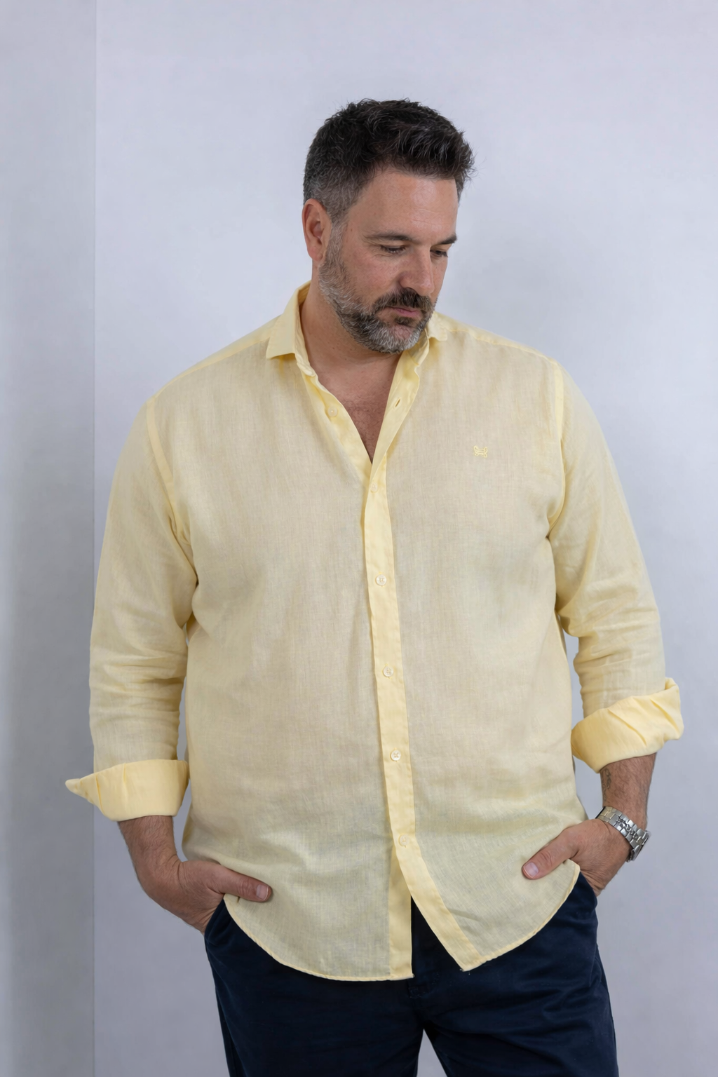 Camisa Lino Amarilla | Lanzarote
