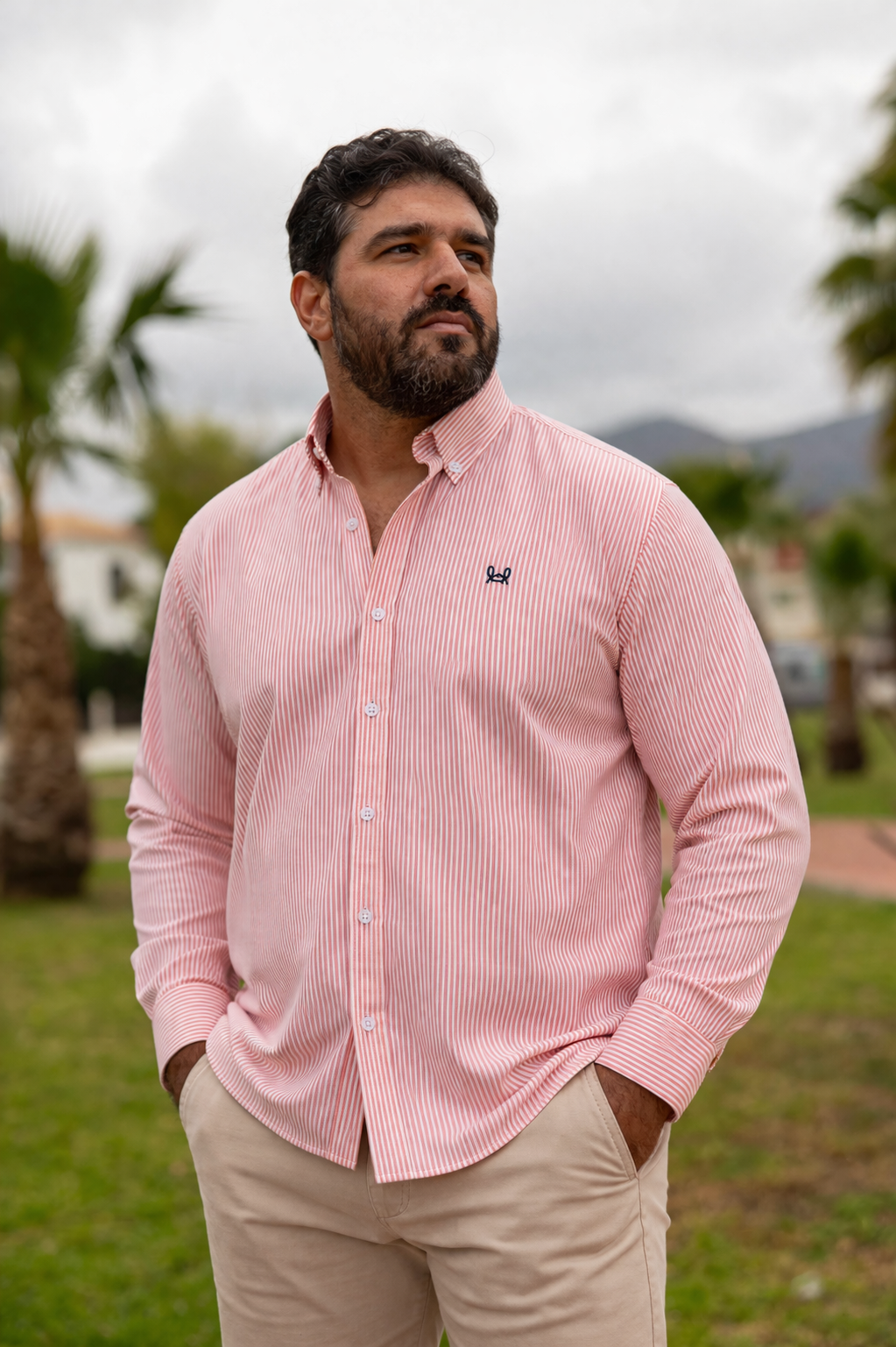 Camisa Rayas Oxford Naranja | Córdoba