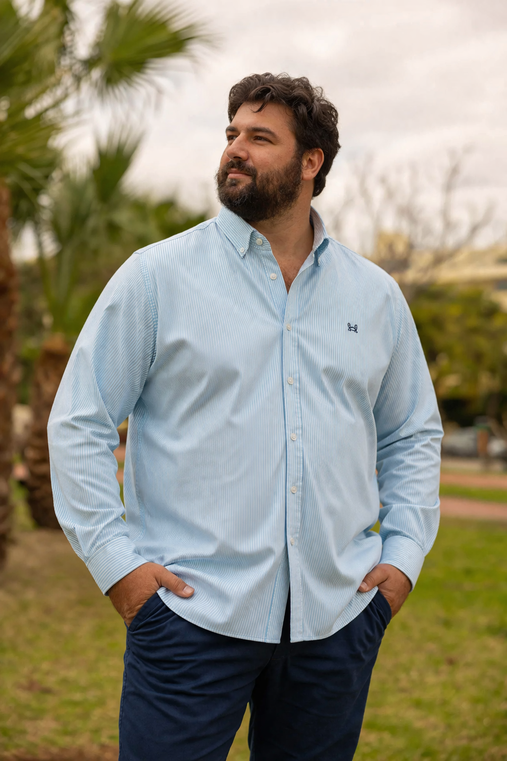 Camisa Rayas Oxford Turquesa | Córdoba