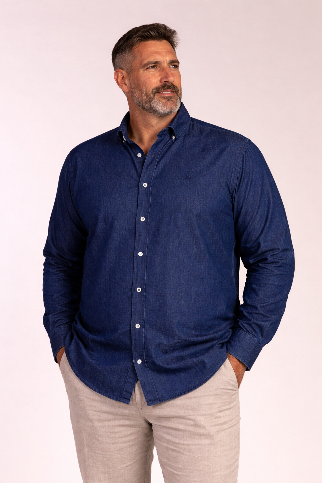 Camisa Sport Vaquera Azul Oscuro
