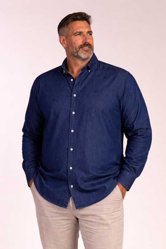 Camisa Sport Vaquera Azul Oscuro