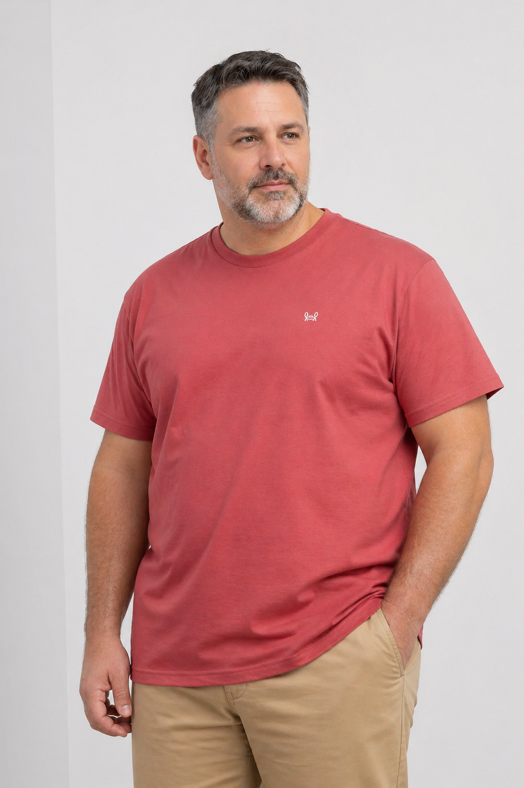 Camiseta Básica Manga Corta Burdeos