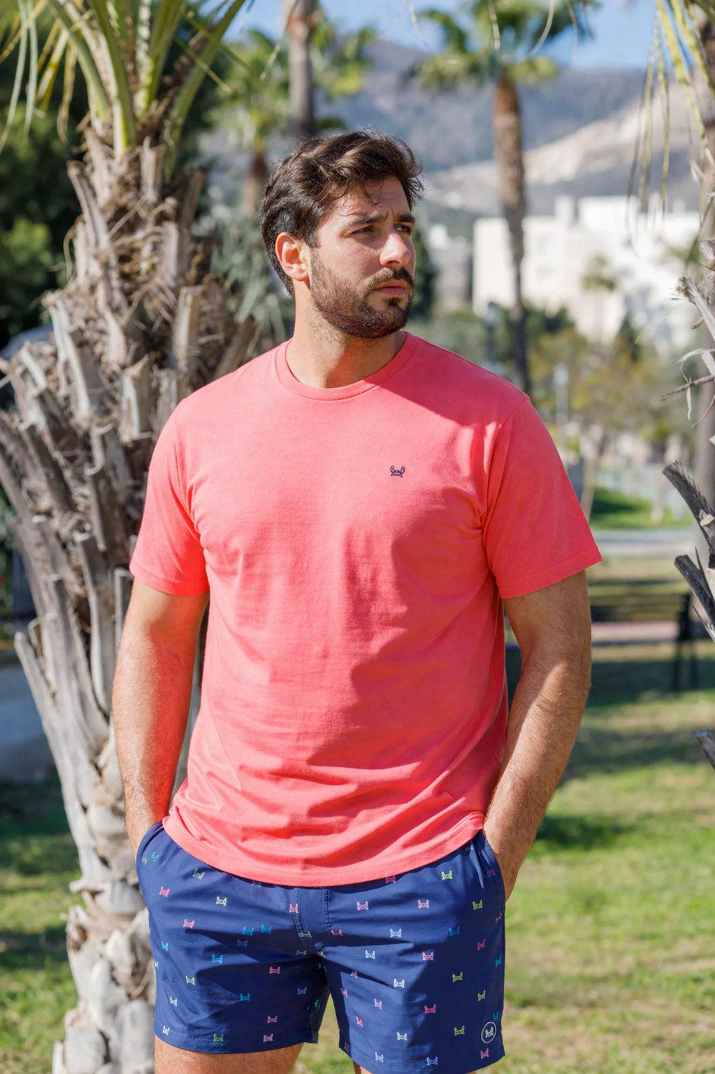 Camiseta Básica Manga Corta Coral