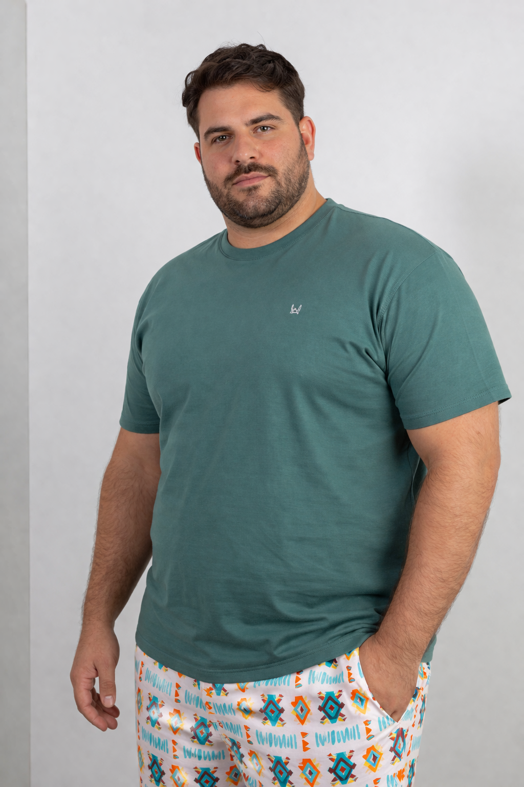 Camiseta Básica Manga Corta Verde Césped