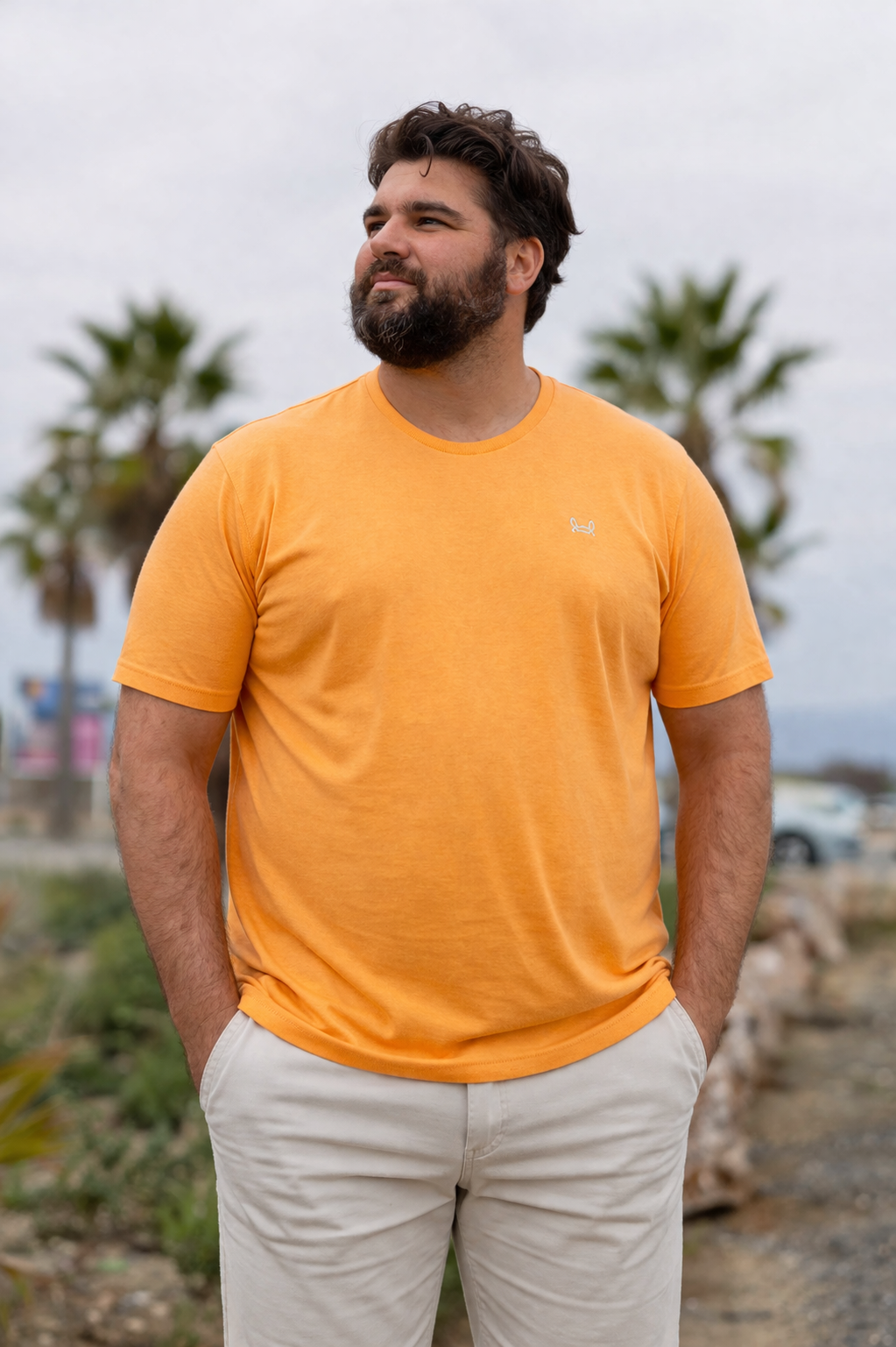 Camiseta Básica Manga Corta Mandarina