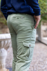 Pantalón Cargo Cintura Elástica Verde Kaki