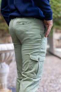 Pantalón Cargo Cintura Elástica Verde Kaki