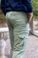 Pantalón Cargo Cintura Elástica Verde Kaki