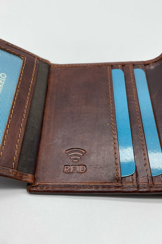 Cartera Piel Cuero Marrón