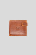 Cartera Broche Horizontal Cuero Marrón Claro