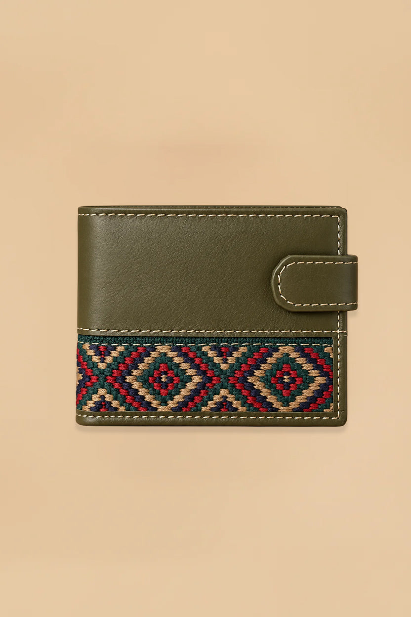 Cartera Kaki Tejido Étnico | Multicolor