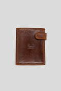 Cartera Broche Vertical Cuero Marrón Claro