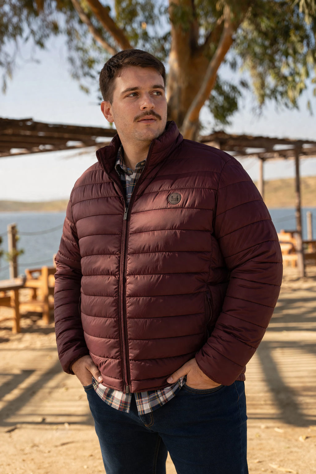 Chaqueta Acolchada Granate