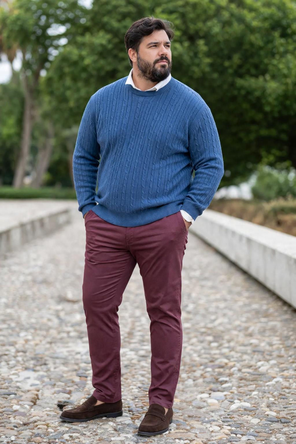 Pantalón Chino Elástico Granate | Jesulín