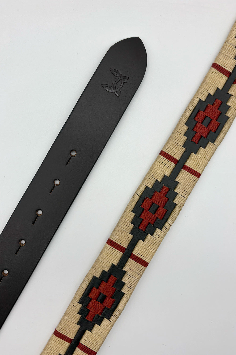 Cinturón piel argentino Beige Rojo | 92