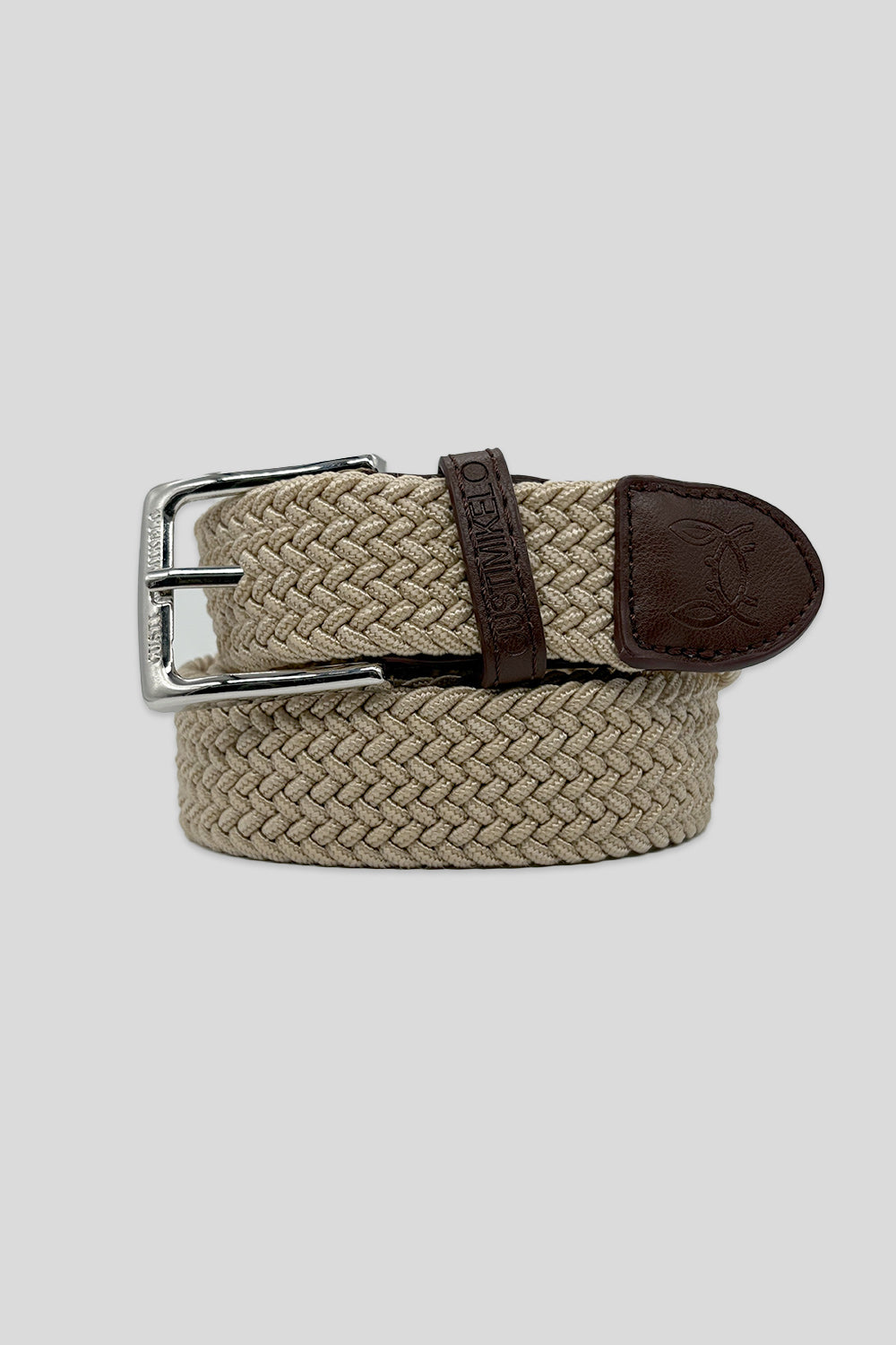 Cinturón trenzado Beige