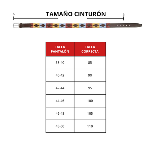 Cinturón piel argentino Tinta Beige Turquesa