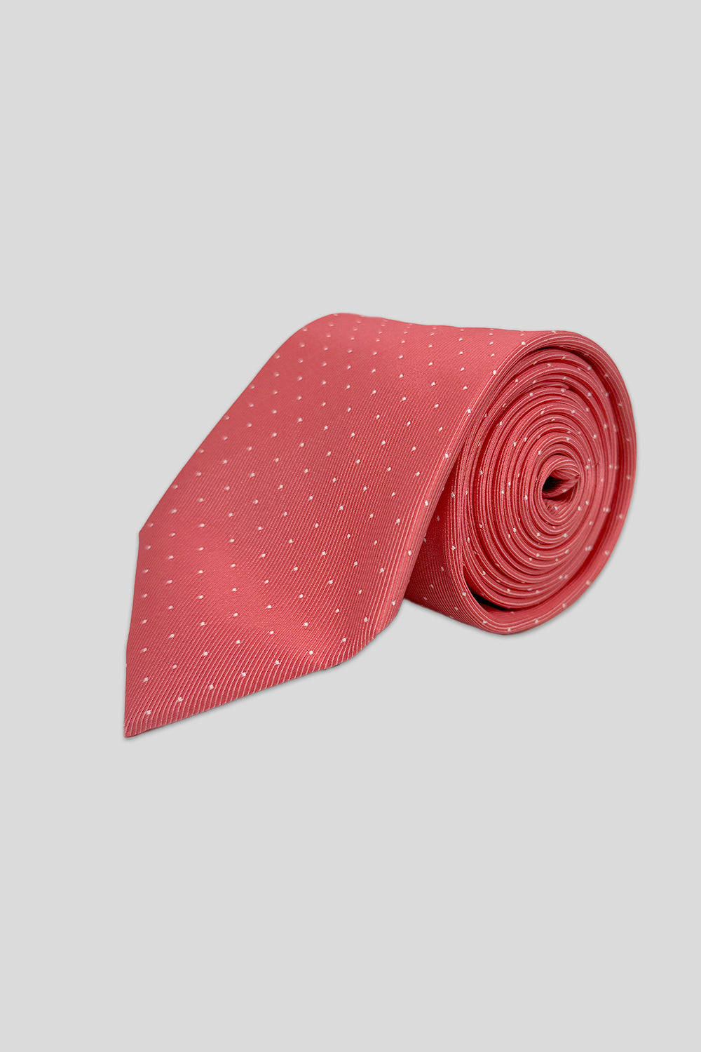 Corbata mini puntos coral