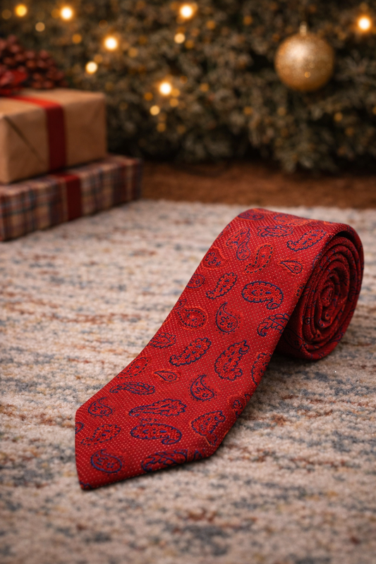 Corbata paisley roja