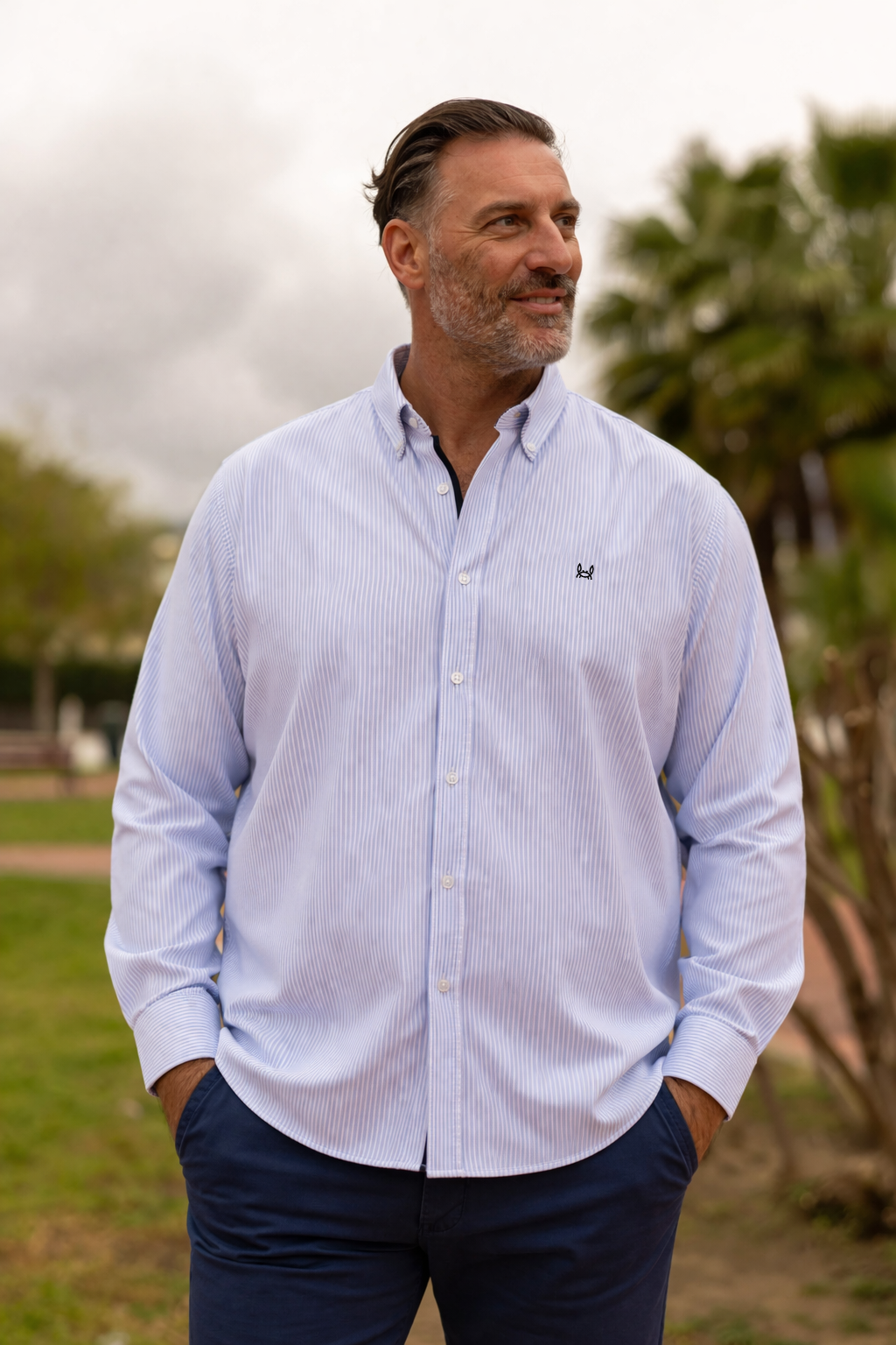 Camisa Rayas Oxford Celeste | Córdoba