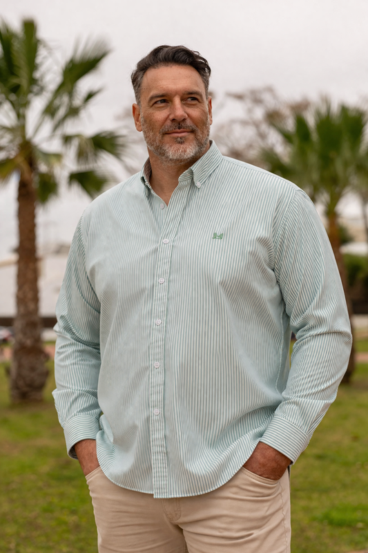Camisa Rayas Oxford Verde | Córdoba