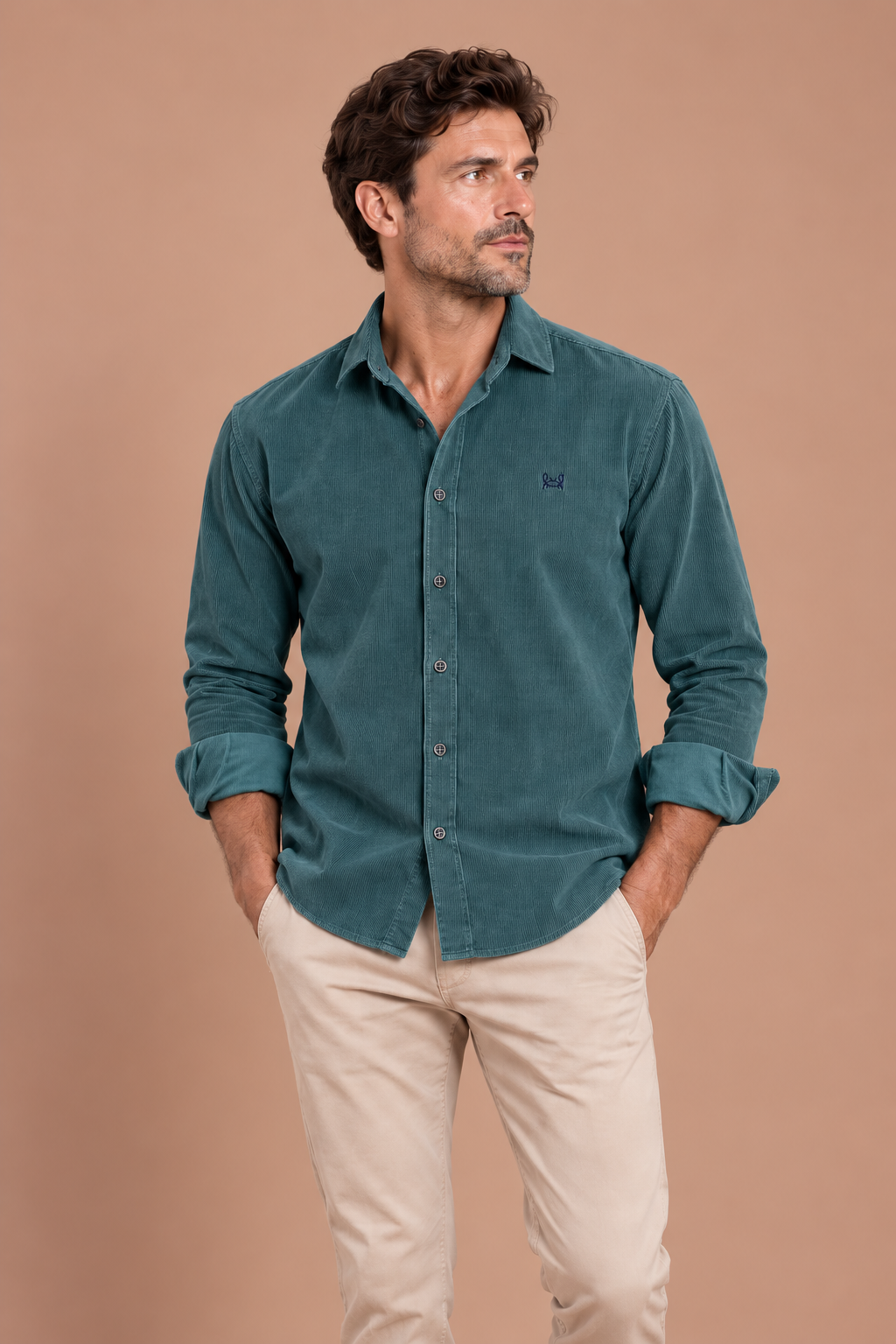 Camisa micropana petróleo