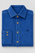 Camisa micropana azul medio