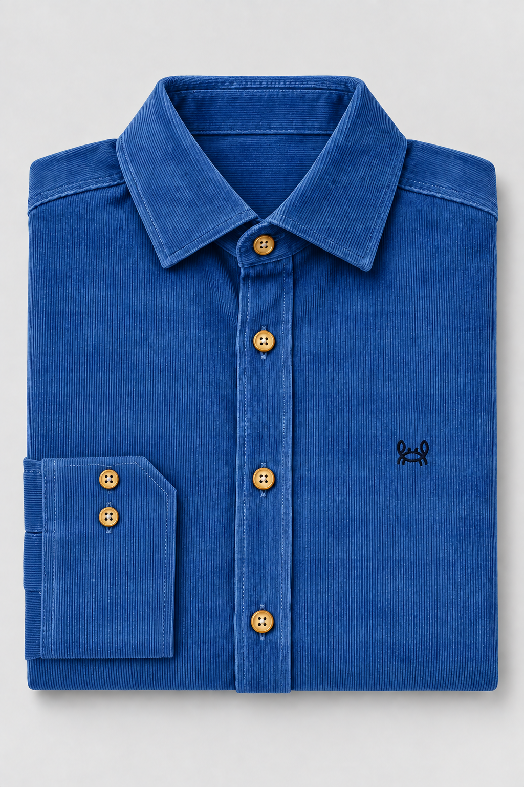 Camisa micropana azul medio