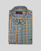 Camisa Cuadro Mostaza Verde Talla Grande