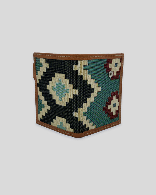 Cartera Étnica Verde Rombos