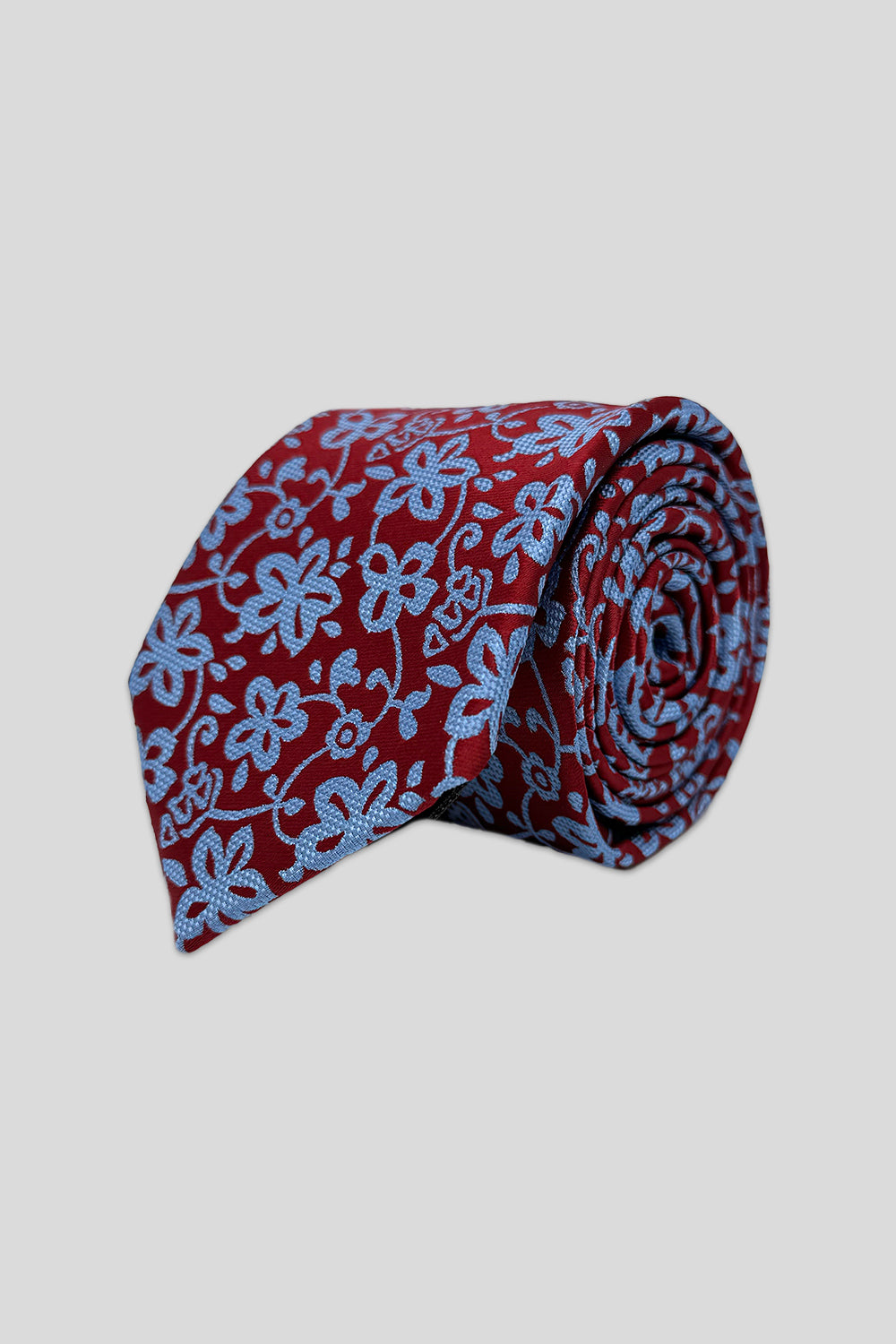 Corbata paisley celeste rojo