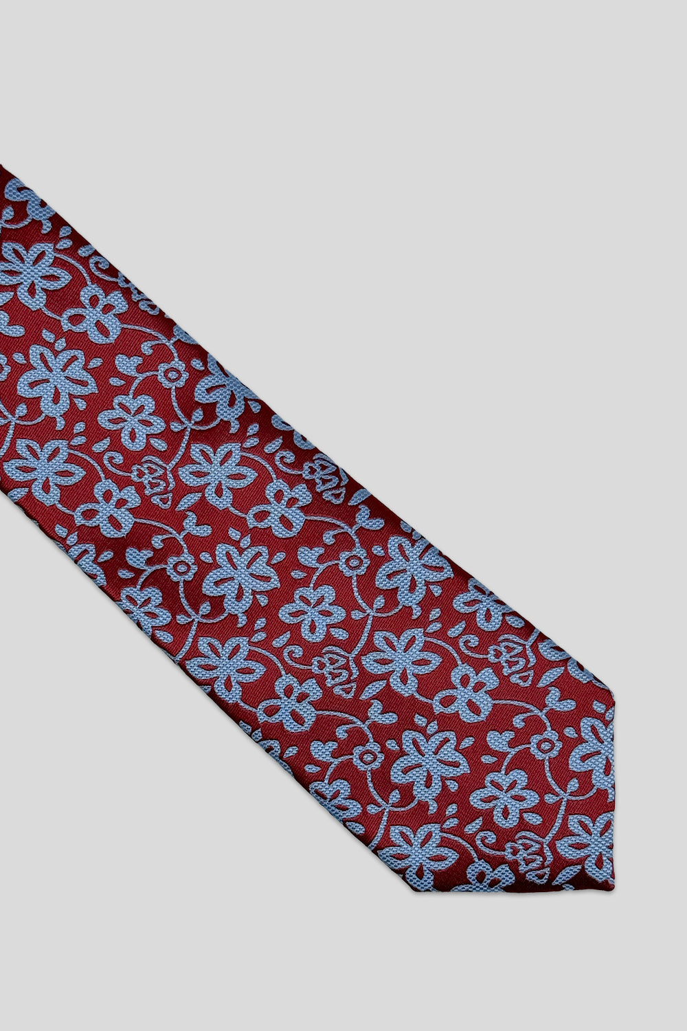 Corbata paisley celeste rojo