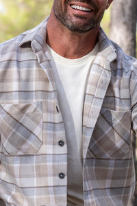 Sobrecamisa Franela Beige Gris | Castril