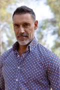 Camisa Estampada Azul Naranja | Fuenlabrada