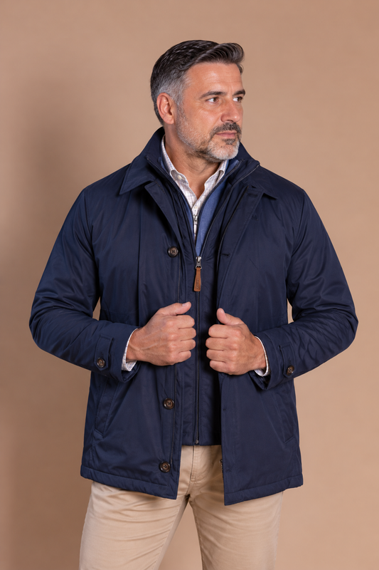 Trench amovible bleu marine