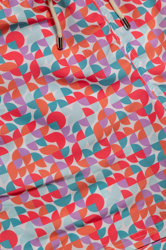 Bañador Geometrico Coral