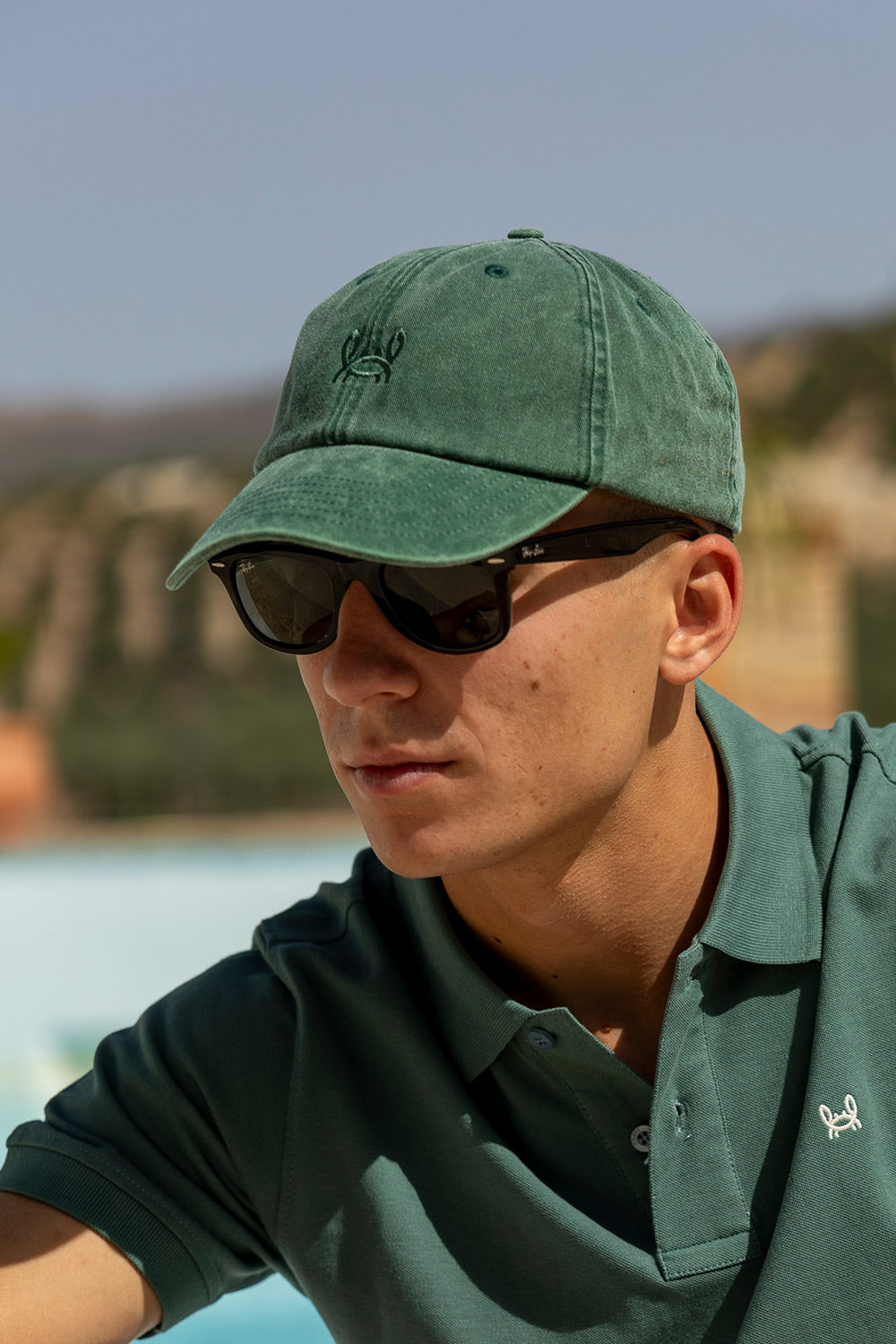 Gorra Cangrejito Verde Botella Washed | Custi Mikelo