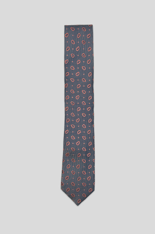 Corbata paisley gris