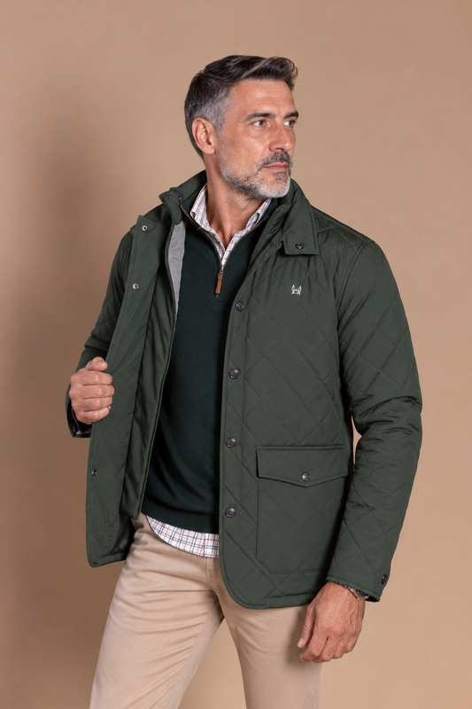 Veste matelassée à losanges verte