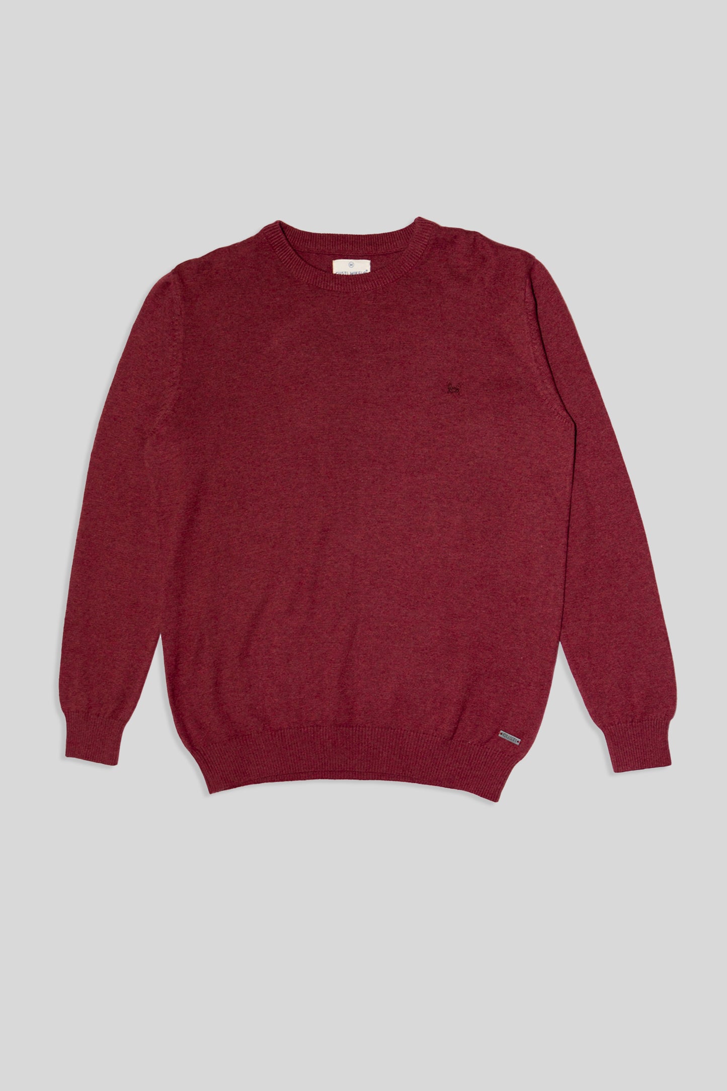 Jersey Básico Cuello Redondo Burdeos