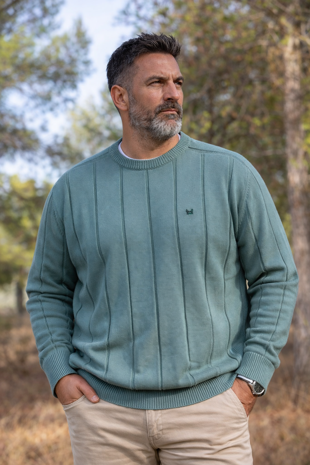Jersey Raya Vertical Verde Medio