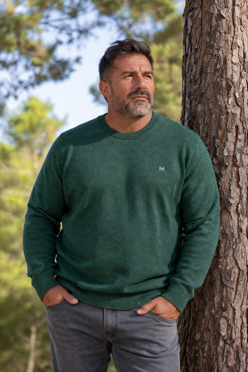Jersey Básico Cuello Redondo Verde Césped