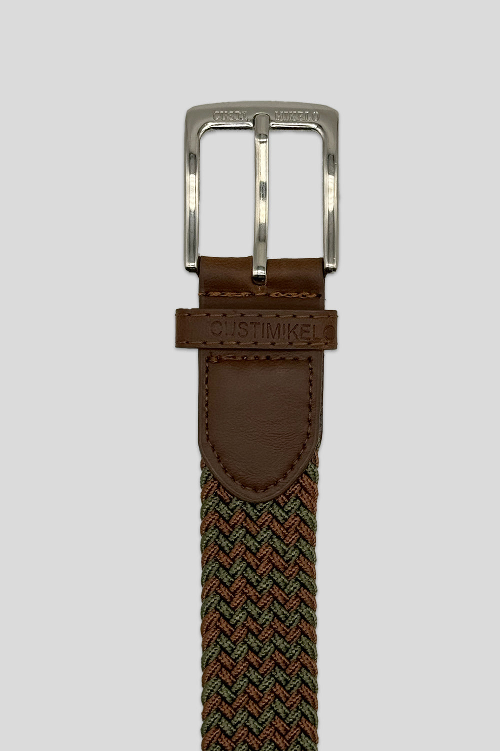 Cinturón trenzado Marrón-Kaki