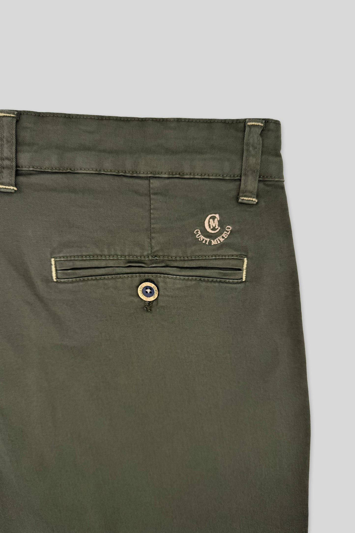 Pantalón Chino Elástico Verde Kaki