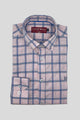 Camisa Rosa Cuadro Celeste | Madrid