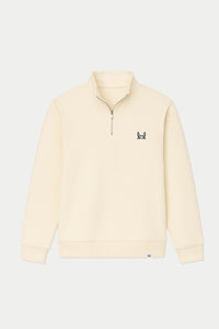 Sudadera Media Cremallera Crema